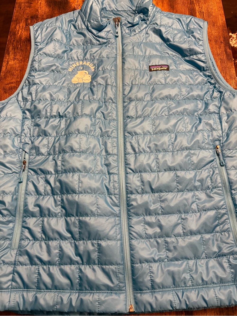 Patagonia Men’s Aqua Blue Puffer Vest - XL